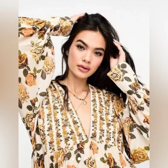 Free People Rows of Roses Maxi Dress XS - Picture 2 of 16